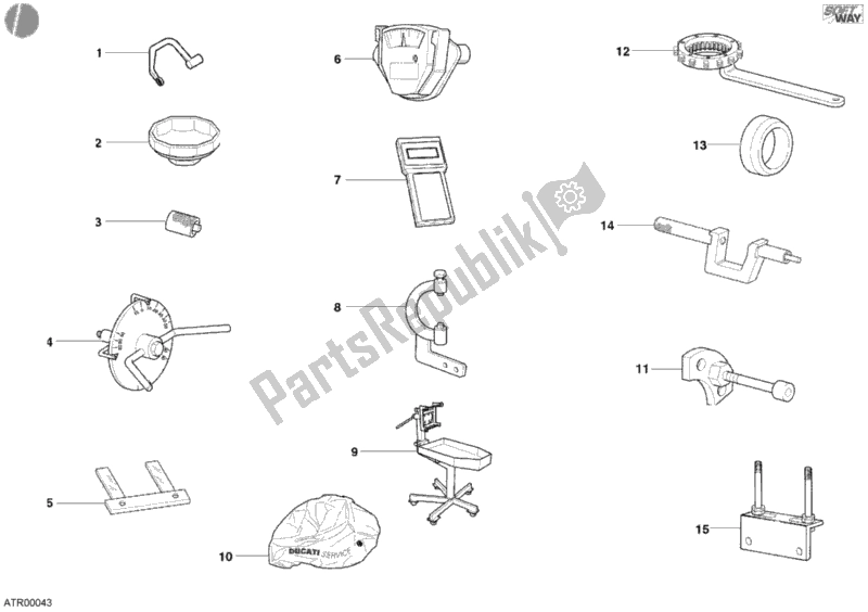 All parts for the 001 - Workshop Service Tools, Engine of the Ducati Superbike 998 Final Edition 2004